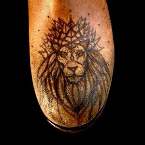 Men’s Timberland Sz 12 Genuine Leather Hand-Burned Narnia LOTR Aslan Gandalf